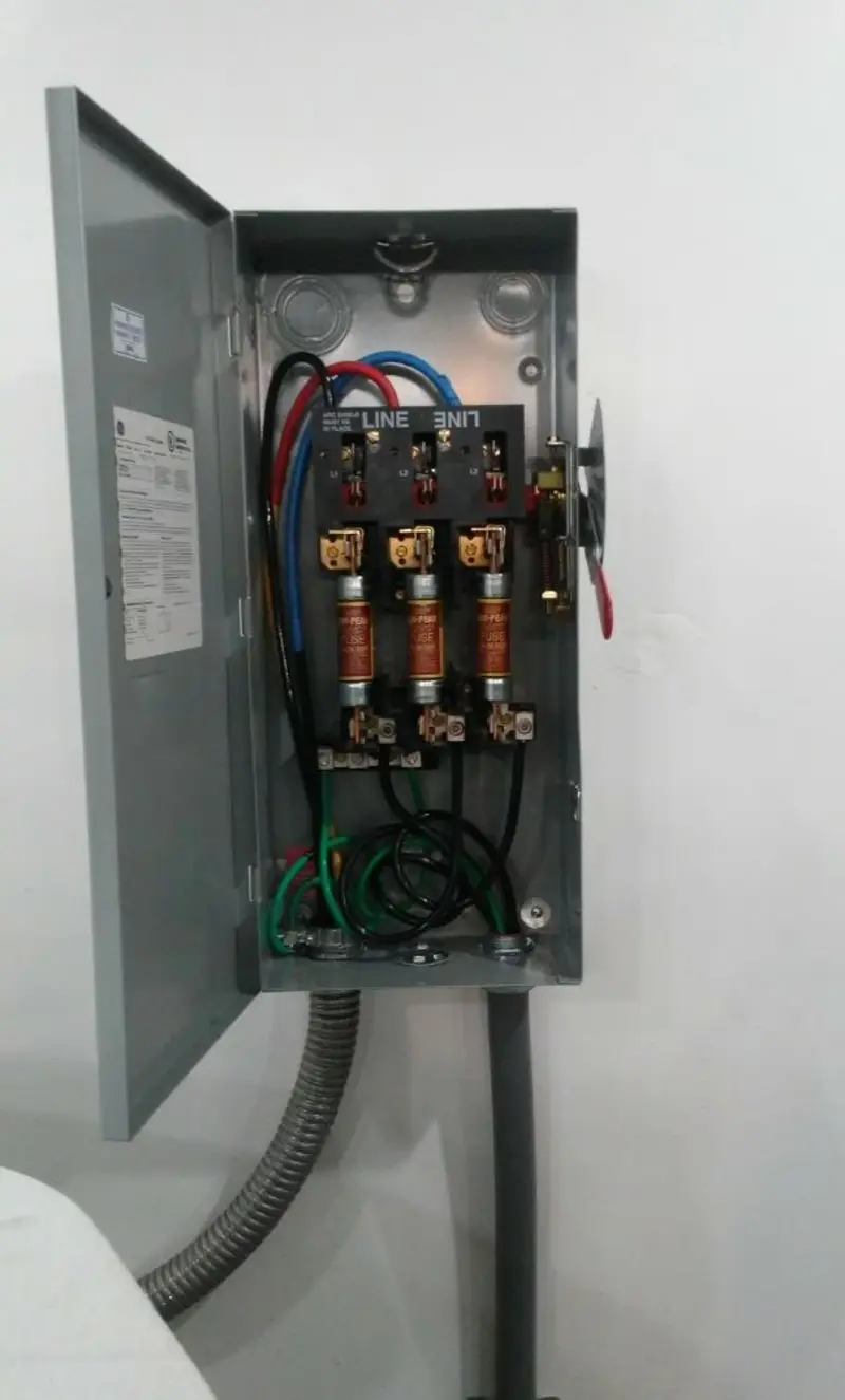 Three-phase disconnect switch installed for Electrical Wiring & Rewiring in Aurelius